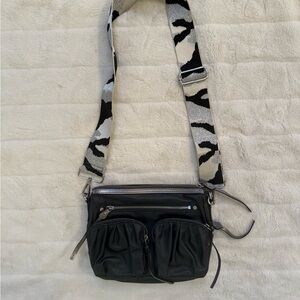 MZ Wallace Black Quilted Bag with Leather Accent